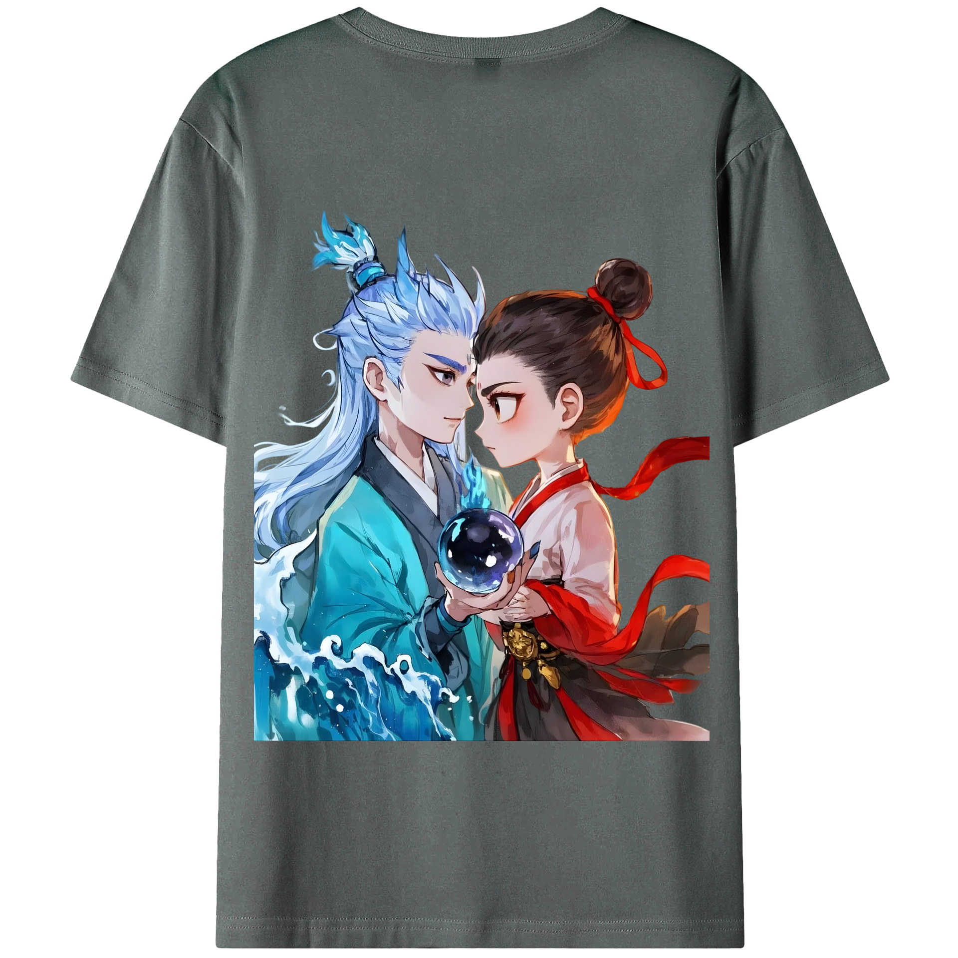 （画像用） Ne Zha 2 ナタ 魔童の大暴れ 綿100％半袖Tシャツ（背面プリント）